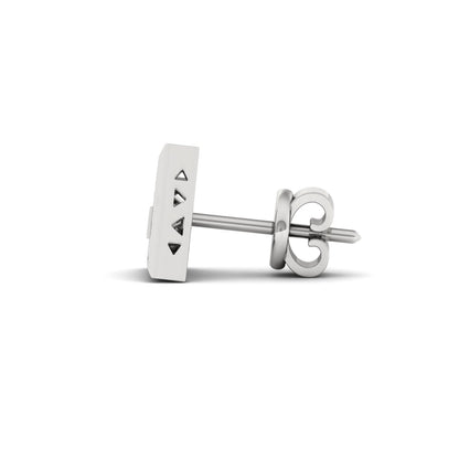 Side profile of silver earring