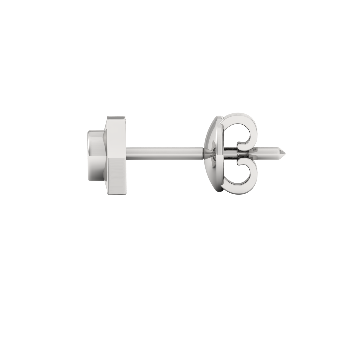 Minos Ear Silver Stud For Men- Side White