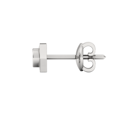 Minos Ear Silver Stud For Men- Side White