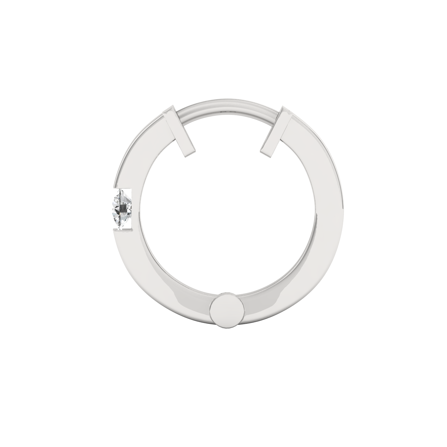 Silver Hoop Earrings For Men-white side angle