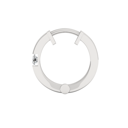 Silver Hoop Earrings For Men-white side angle