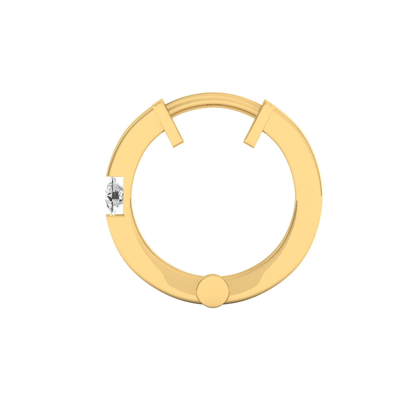 Silver Hoop Earrings For Men-Yellow Side angle