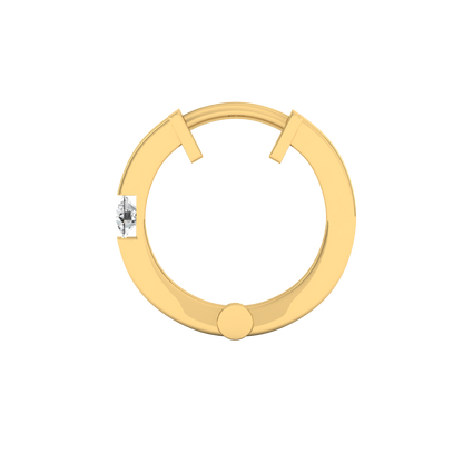 Silver Hoop Earrings For Men-Yellow Side angle