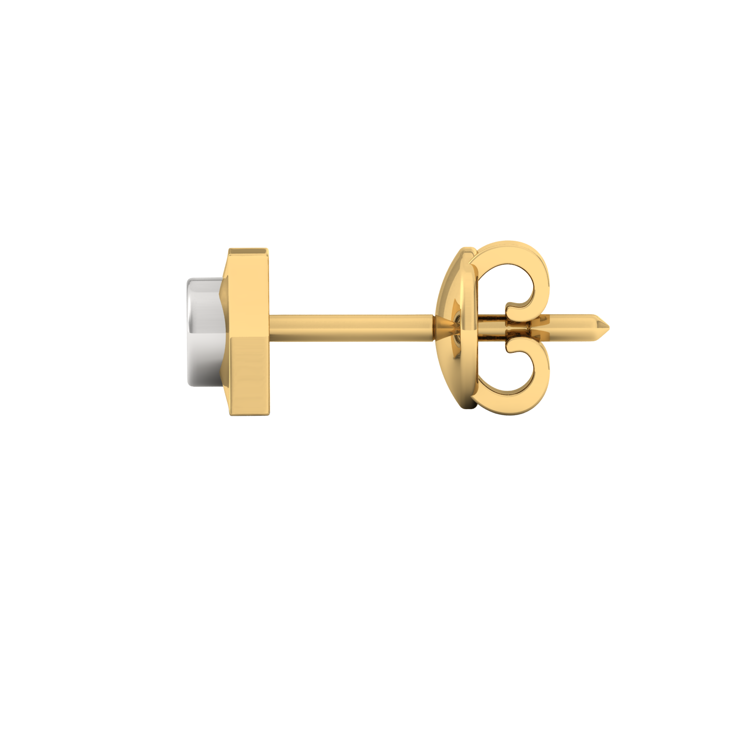 Minos Ear Silver Stud For Men - Side yellow