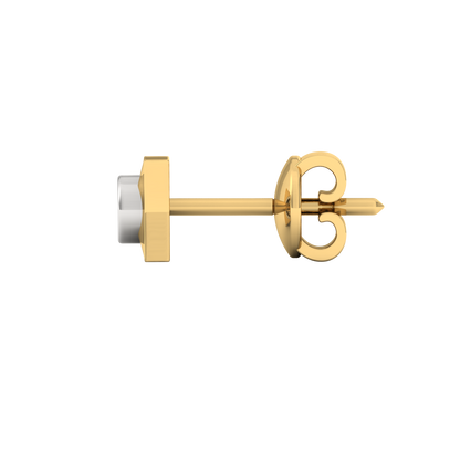 Minos Ear Silver Stud For Men - Side yellow