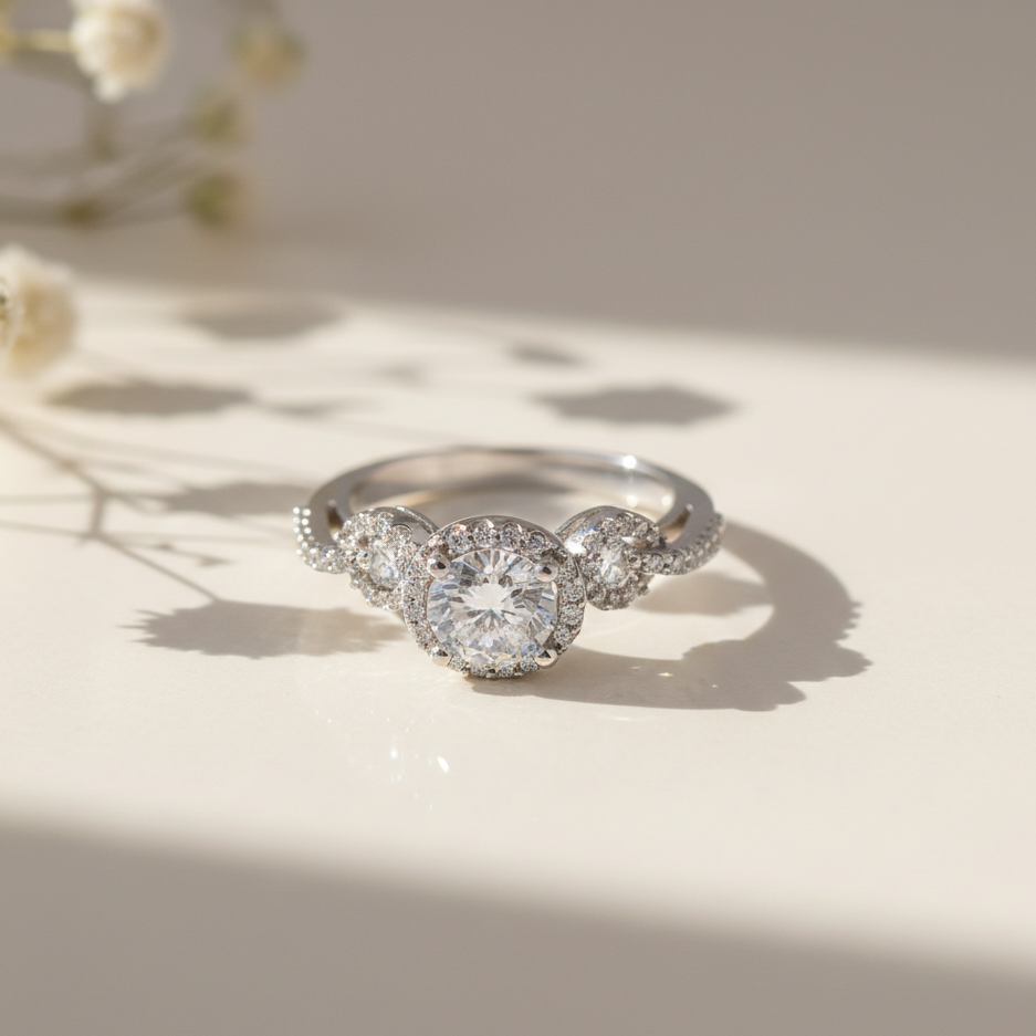 Irene Diamond Silver Ring for Women