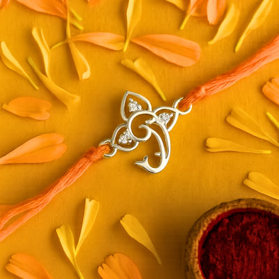 BG Ganeshji Silver Rakhi