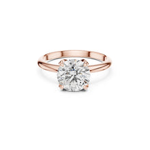 Load image into Gallery viewer, Rose gold ring with a 1ct Moissanite diamond on a white background