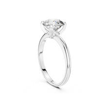 Load image into Gallery viewer, silver 1ct moissanite Diamond ring on a white background