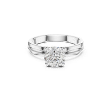 Load image into Gallery viewer, silver ring with a 1ct moissanite diamond  on a white background