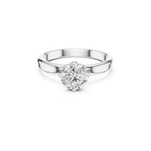 Load image into Gallery viewer, Silver ring with a 1ct moissanite diamond on a white background