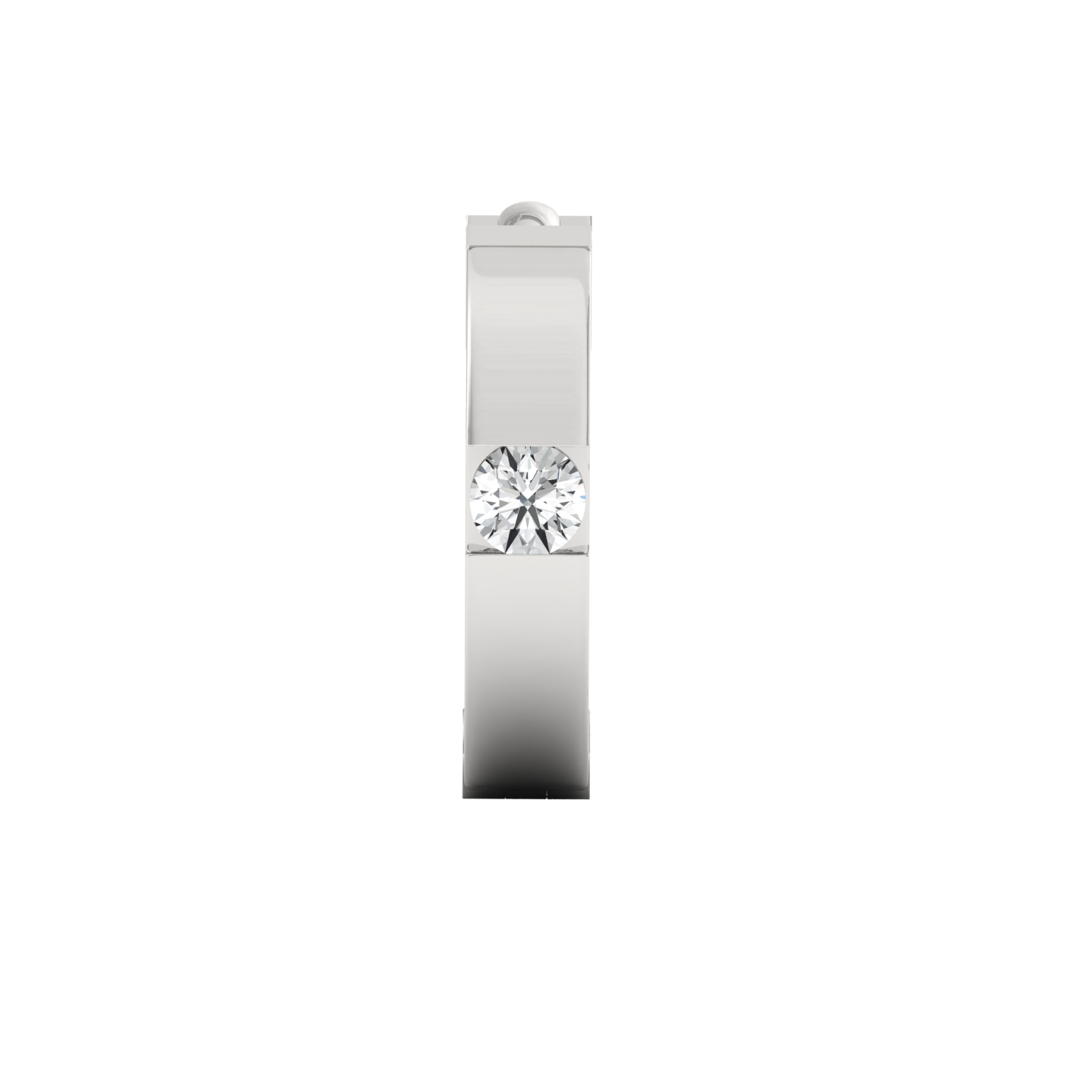 Silver Hoop Earrings For Men-white Front angle