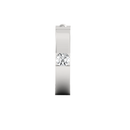 Silver Hoop Earrings For Men-white Front angle