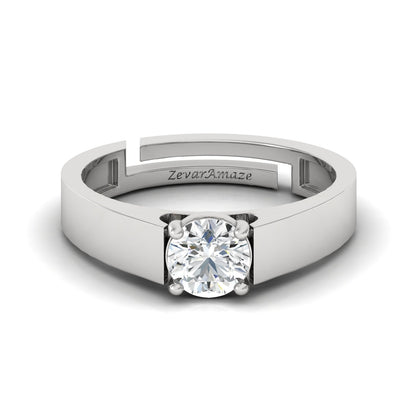 Zevar Amaze Silver Ring - White
