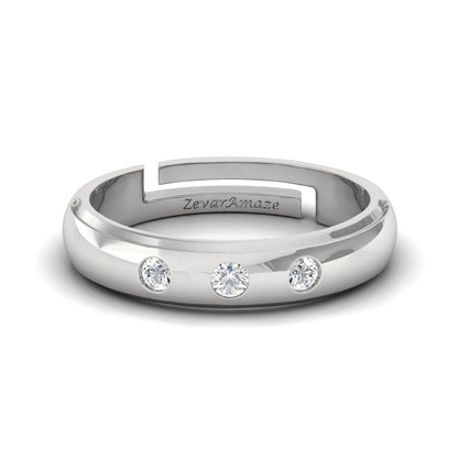 Zevar Amaze Silver Ring - White