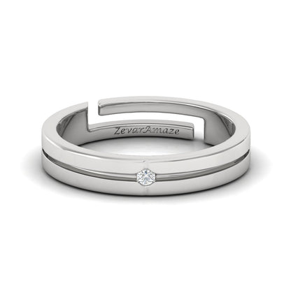Zevar Amaze Silver Ring for Him - White