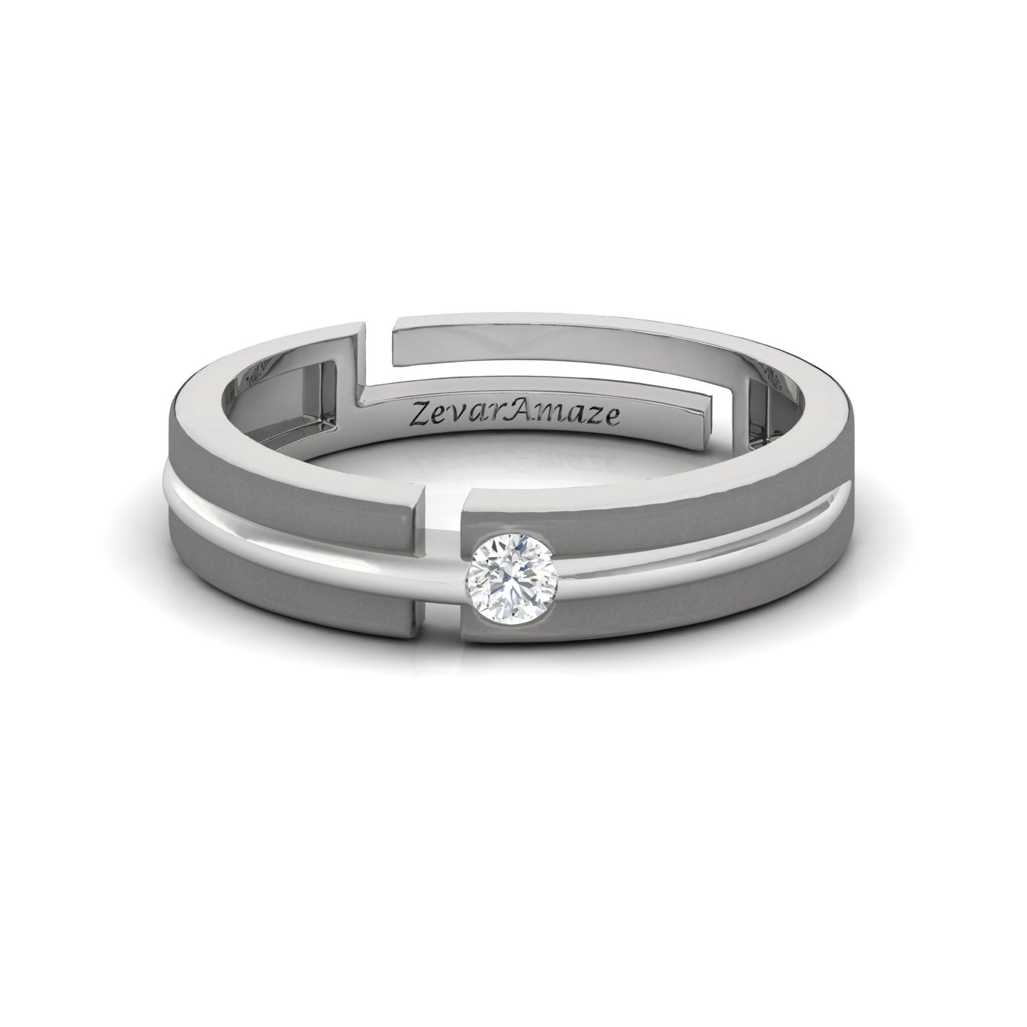 Zevar Amaze Silver Ring - White