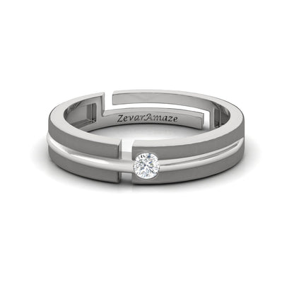 Zevar Amaze Silver Ring - White