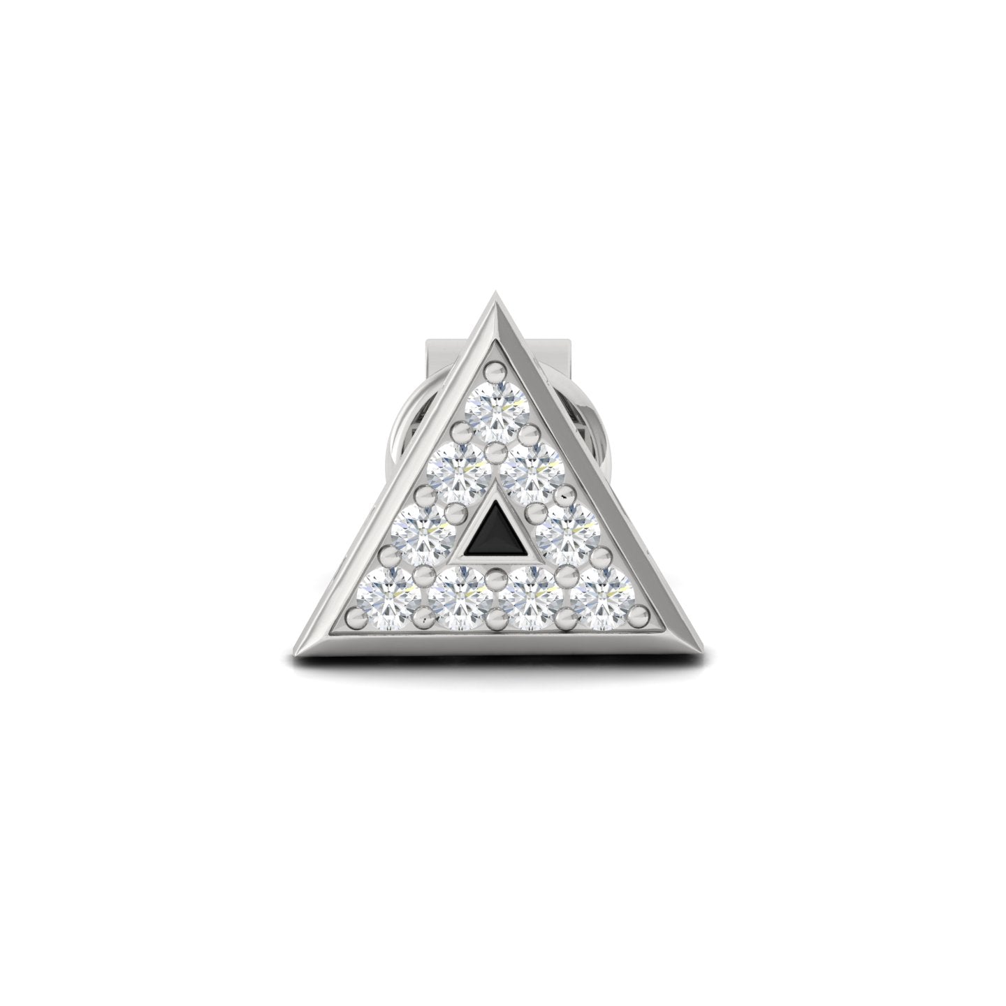 triangle silver stud for men