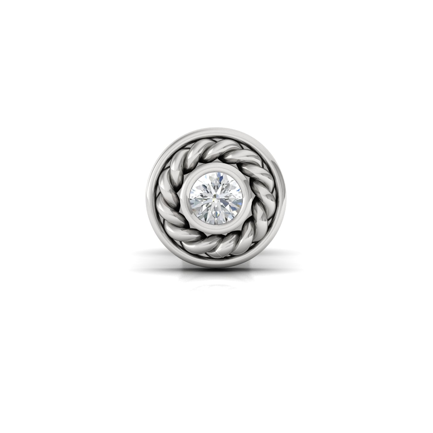 Luke Ear Silver Stud for men - Front -Zevar amaze