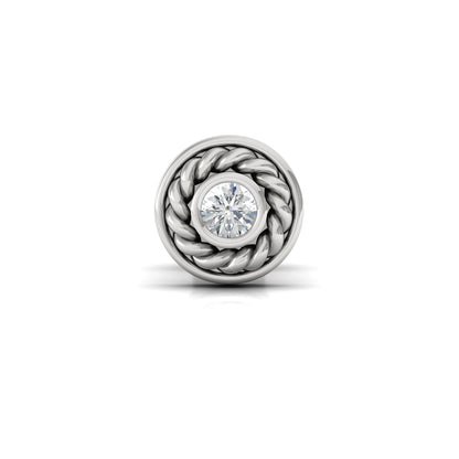 Luke Ear Silver Stud for men - Front -Zevar amaze