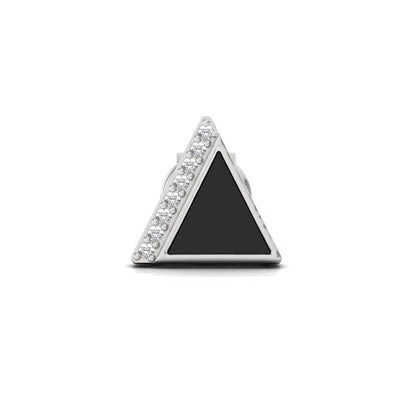 Triangle Silver Ear Stud for Men in Rodhium