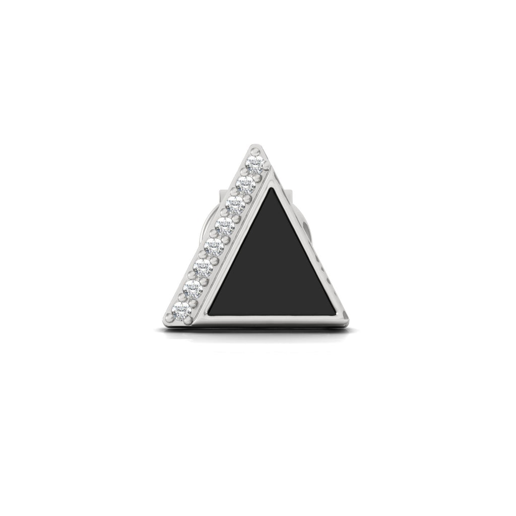 Triangle Silver Ear Stud for Men in Rodhium