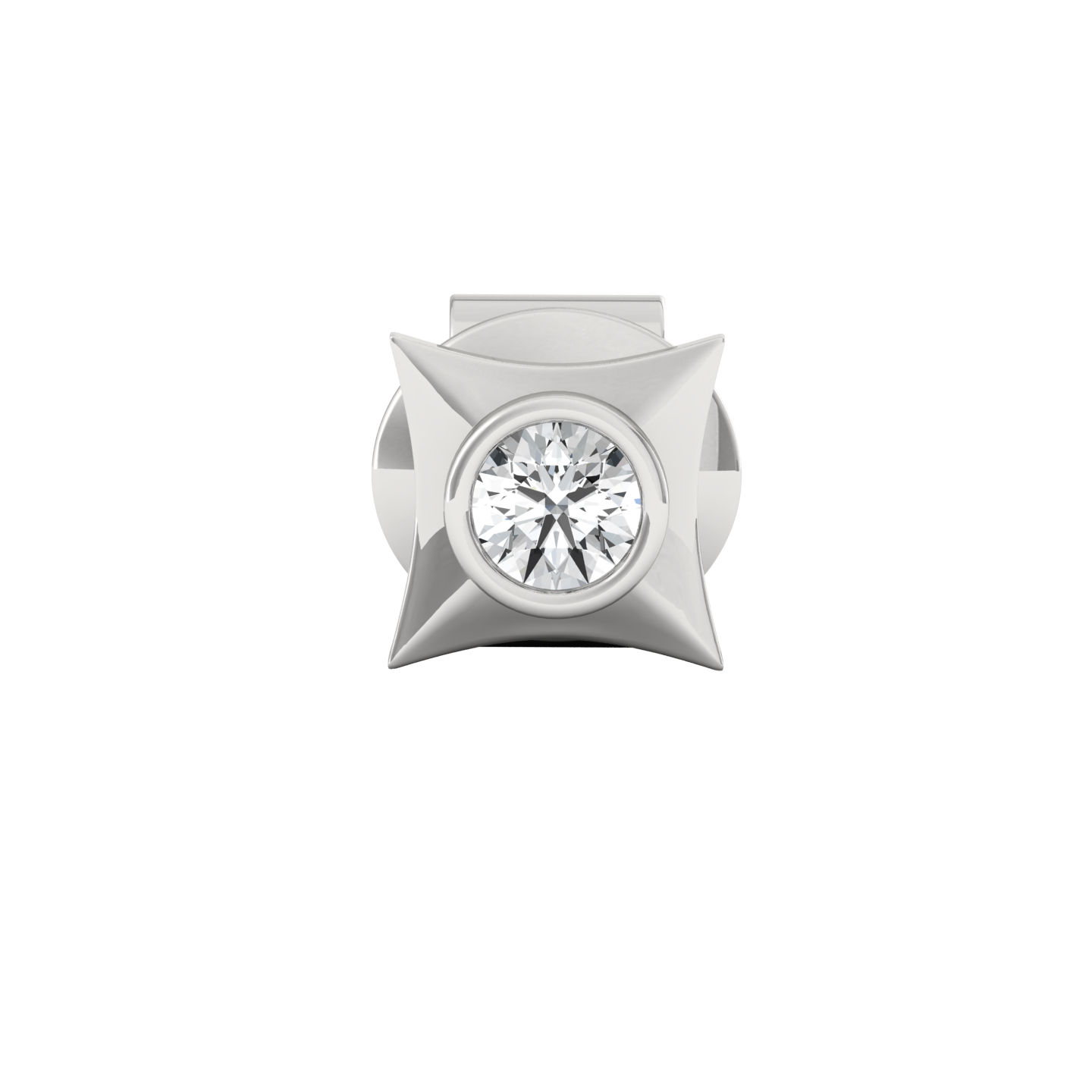 Minos Ear Silver Stud For Men- Front