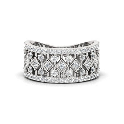Sterling Silver Moissanite Diamond Band