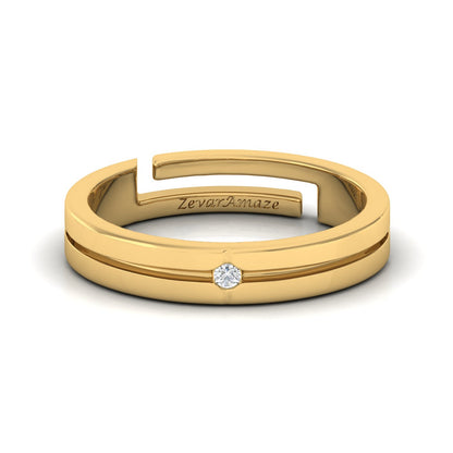 Zevar Amaze Silver Ring for Him - Yellow