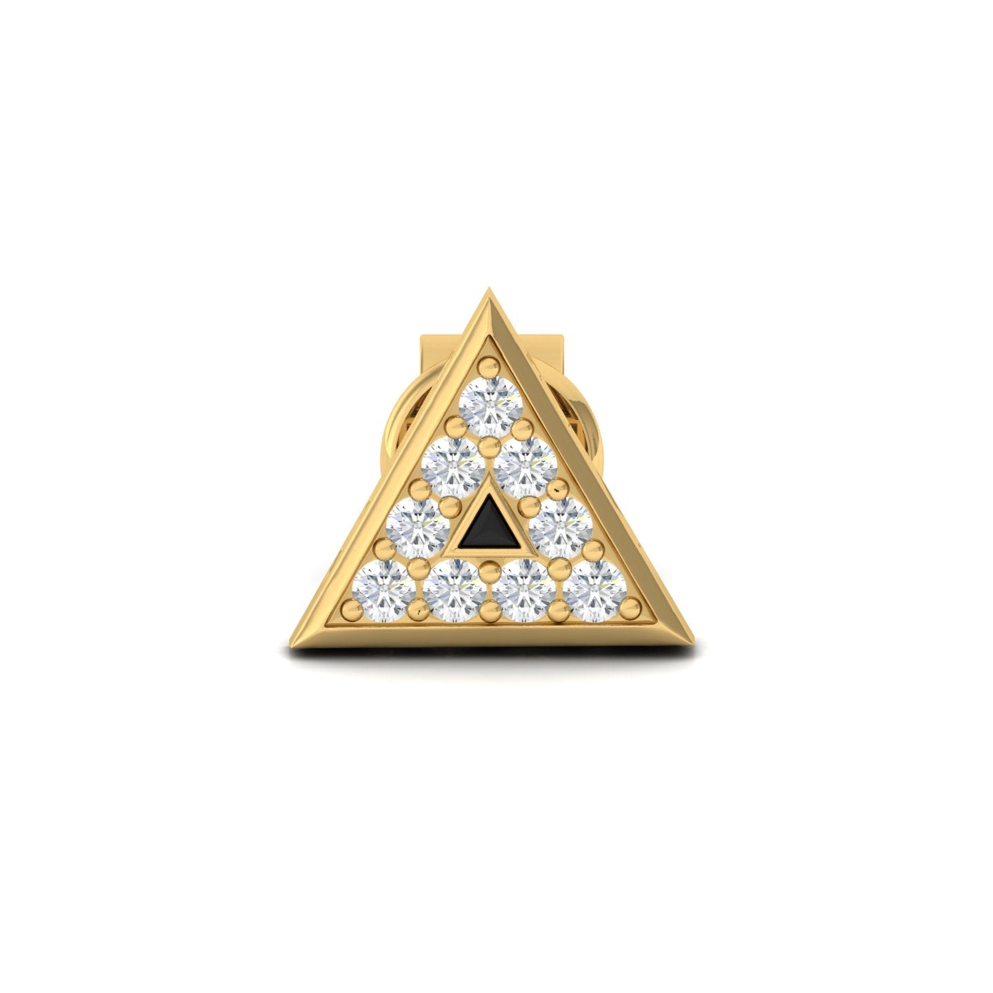 triangle silver stud for men