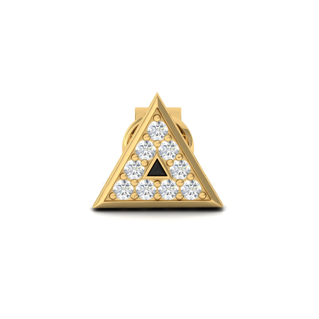 triangle silver stud for men