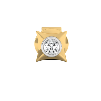 Minos Ear Silver Stud For Men - Front Yellow