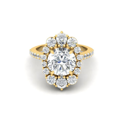 Moissanite Diamond Cocktail Solitiare Ring