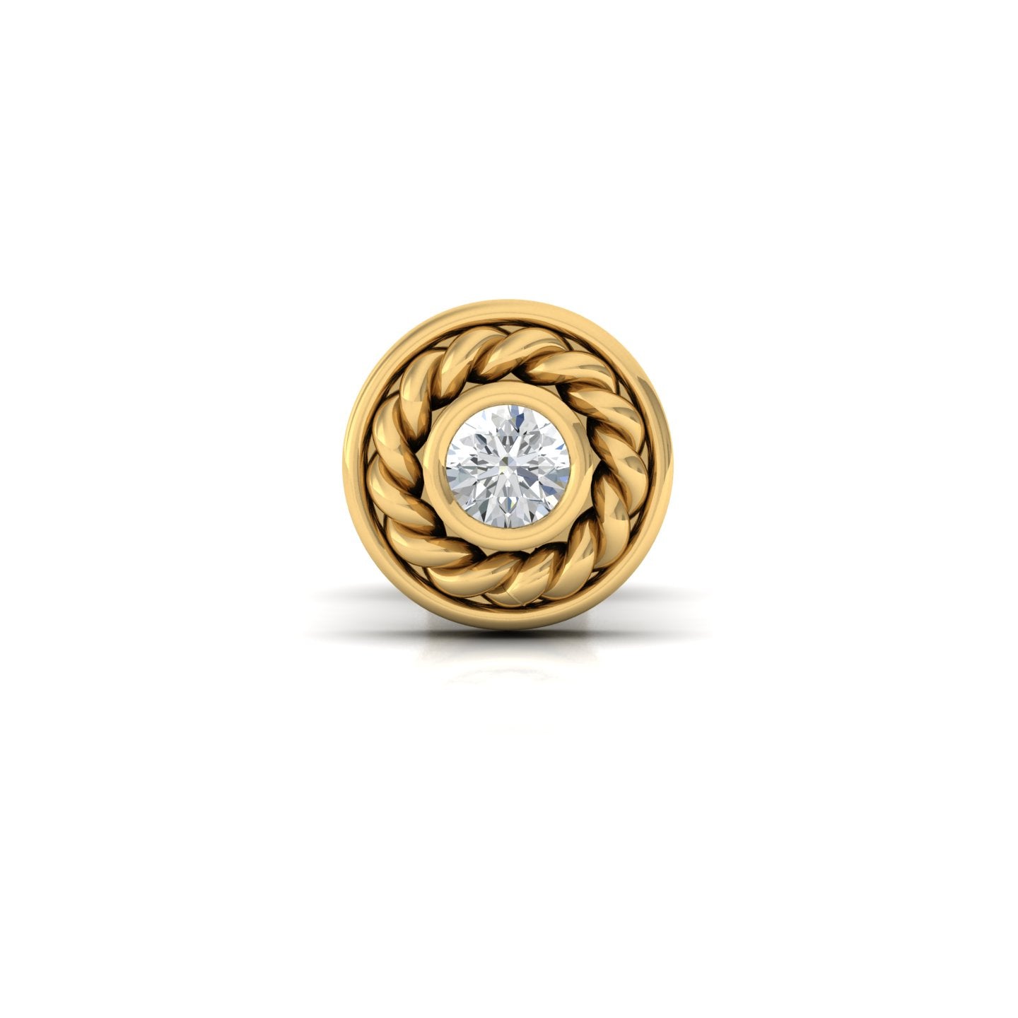 Luke Ear Silver Stud for men - Front -Zevar amaze
