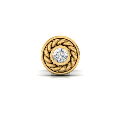 Luke Ear Silver Stud for men - Front -Zevar amaze