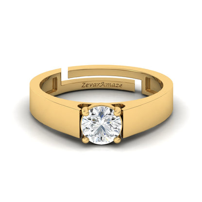 Zevar Amaze Silver Ring - Yellow