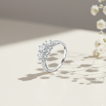 Esther Diamond Silver Ring for Women
