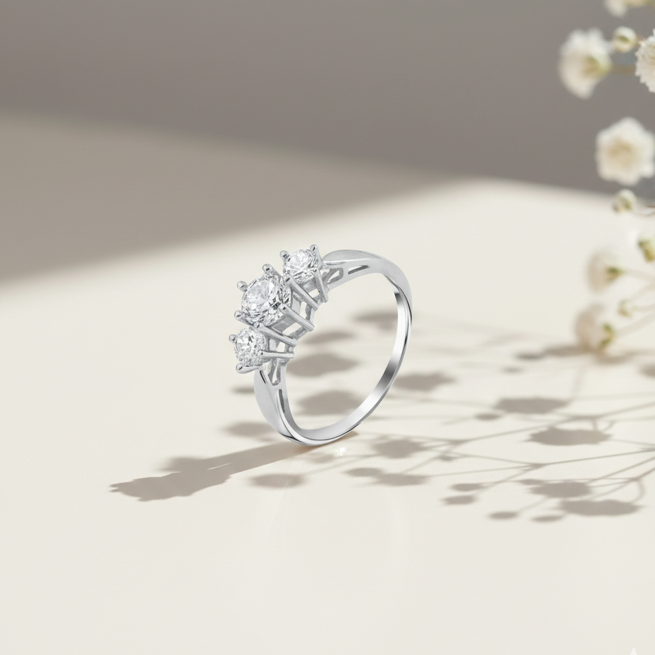 Esther Diamond Silver Ring for Women