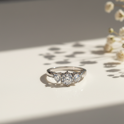 Esther Diamond Silver Ring for Women