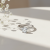 Dimos Solitaire Diamond Engagement Silver Ring for Her