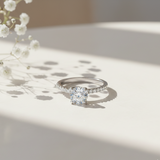 Dimos Solitaire Diamond Engagement Silver Ring for Her