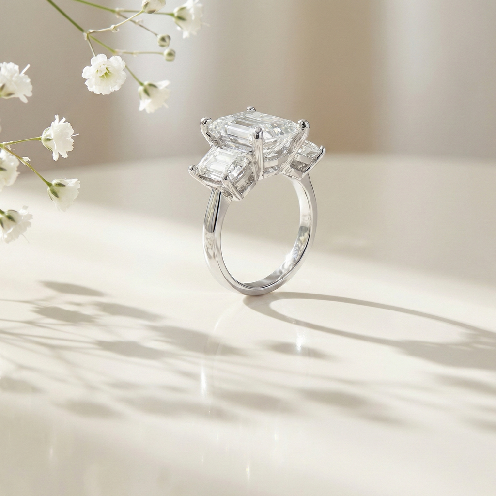Aurora Diamond Silver Ring for Her