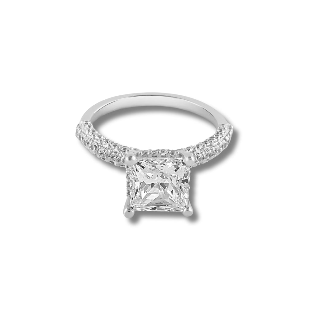 Dale Moissanite Princess Cut Diamond  Solitaire Ring