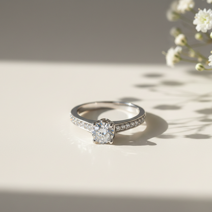 Evan Diamond Silver Ring for Women