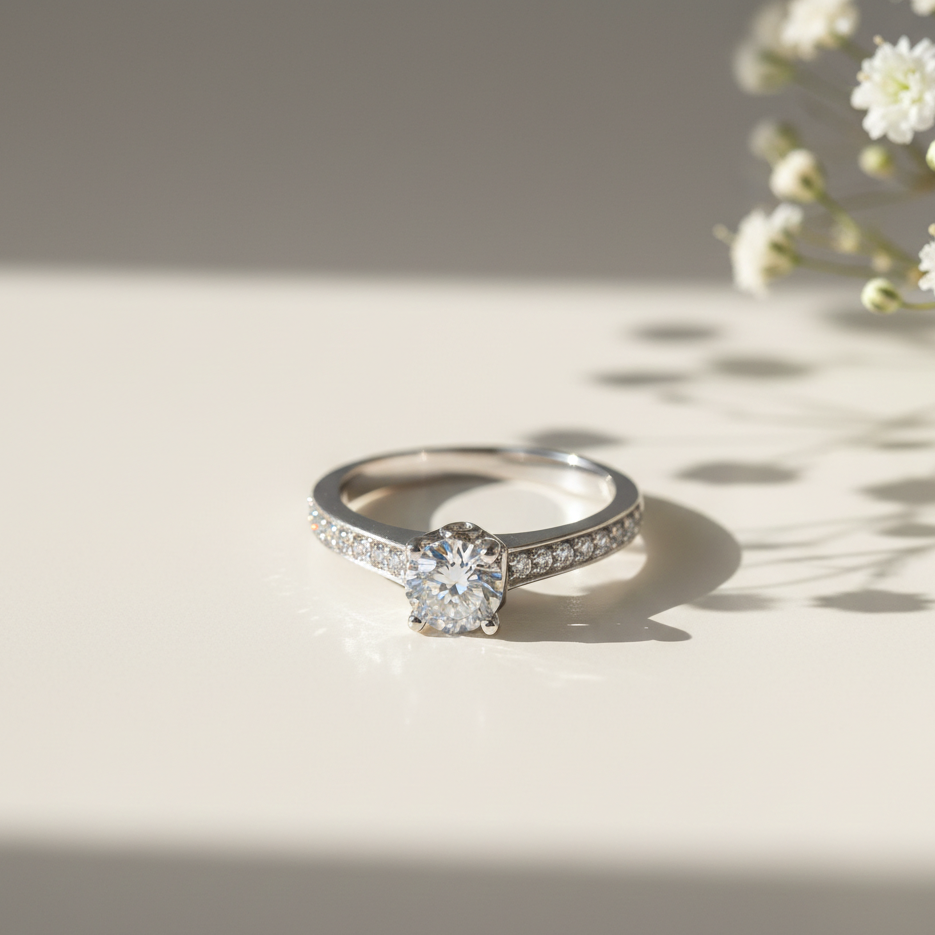 Evan Diamond Silver Ring for Women