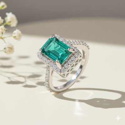 Aretha Diamond Silver Ring for Her