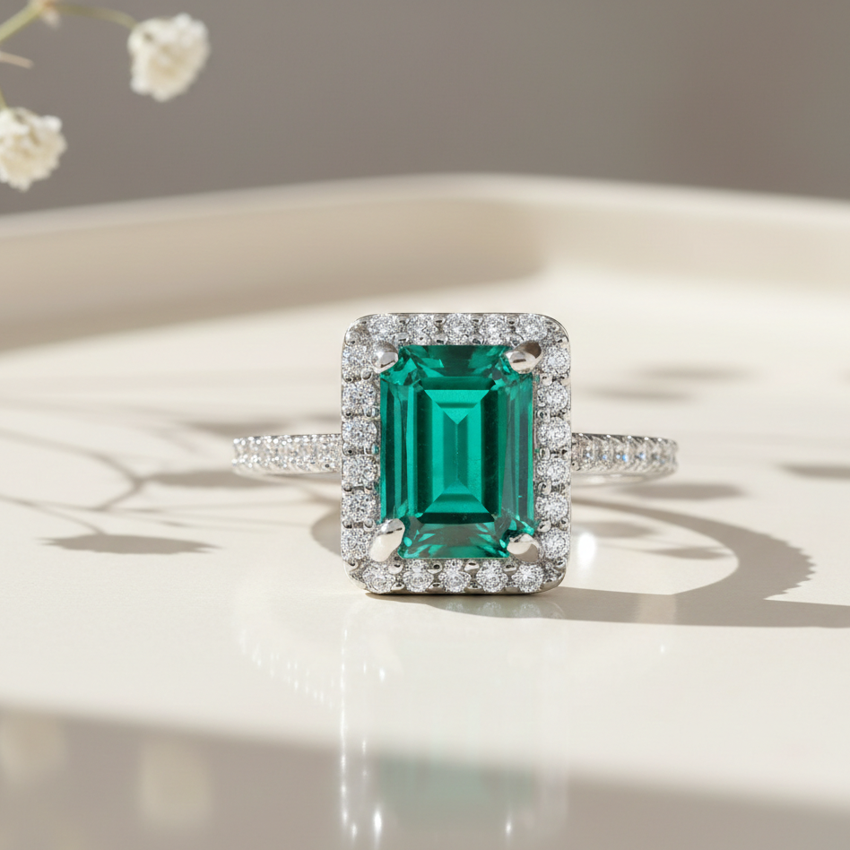 Aretha Diamond Silver Ring for Her