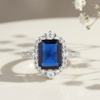 Silver Blue Sapphire Solitaire Ring