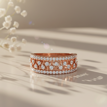 Shimmer Cocktail CZ Band Ring